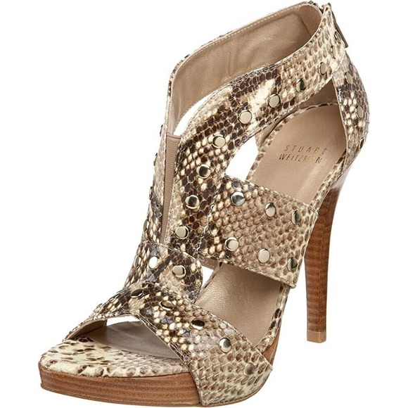 Stuart Weitzman Airforce Roccia Serpent Sandal Snake Python Platform Stu… - Picture 1 of 9